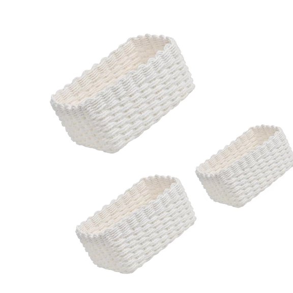 Pack Of 3 Korean Styles Woven Paper Storage Baskets For Bedroom Organization And Multipurpose Home Storage