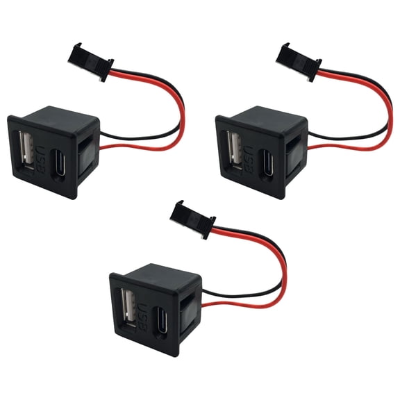 Pack Of 3 Lamp Snapped In Power Outlet With Integrated USB And Type C Port For Efficient Multiple Device Charging