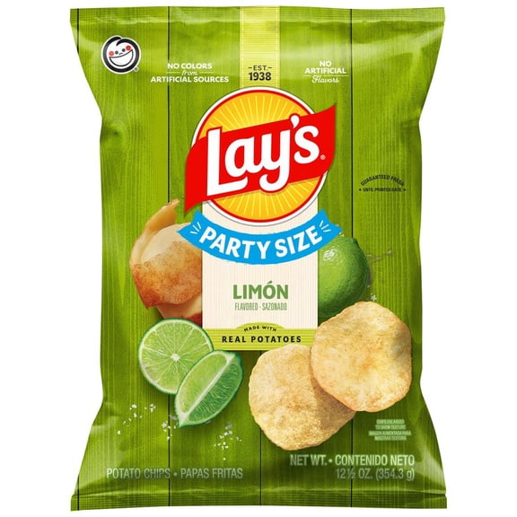 Pack Of 3 Lay's Limon Potato Chips Party Size, 13 oz (Package May Vary)