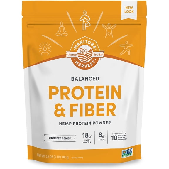 (Pack Of 3) Manitoba Harvest Balanced Protein & Fiber Unsweetened 32 Oz