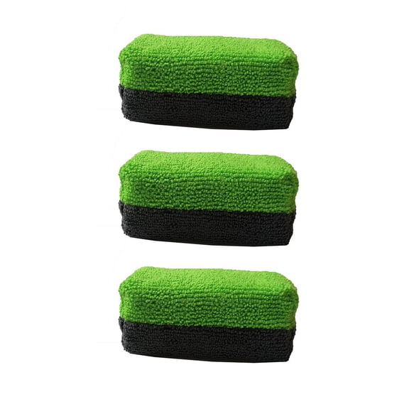 Pack Of 3 Microfiber Applicators Automotive Sponges Long Lasting Applicators for Professional Car Waxing & Polishing