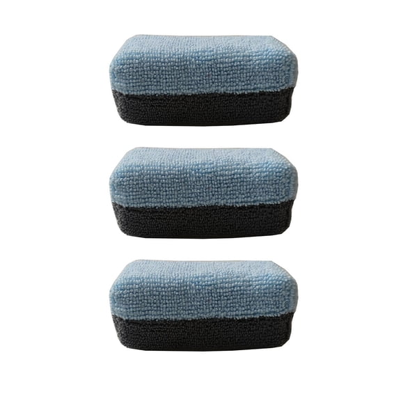 Pack Of 3 Microfiber Applicators Automotive Sponges Long Lasting Applicators for Professional Car Waxing & Polishing