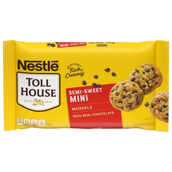 Pack Of 3 Nestle Toll House Mini Morsels Semi-Sweet Chocolate Baking Chips, 20 oz (Package May Vary)