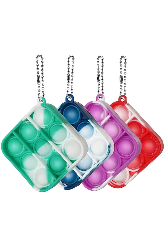 Pack Of 3 Portable & Convenient Mini Square Pop It Keychain - Relieve Stress Anytime, Anywhere