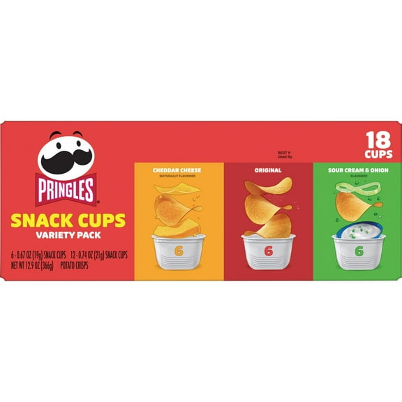 Pack Of 3 Pringles Snack Stacks Variety Pack Potato Crisps Chips, 18 ct (Package May Vary)