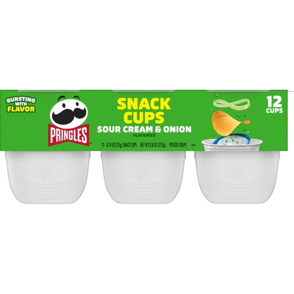 Pack Of 3 Pringles Sour Cream & Onion Snack Stacks Potato Crisps Chips, 12 ct (Package May Vary)