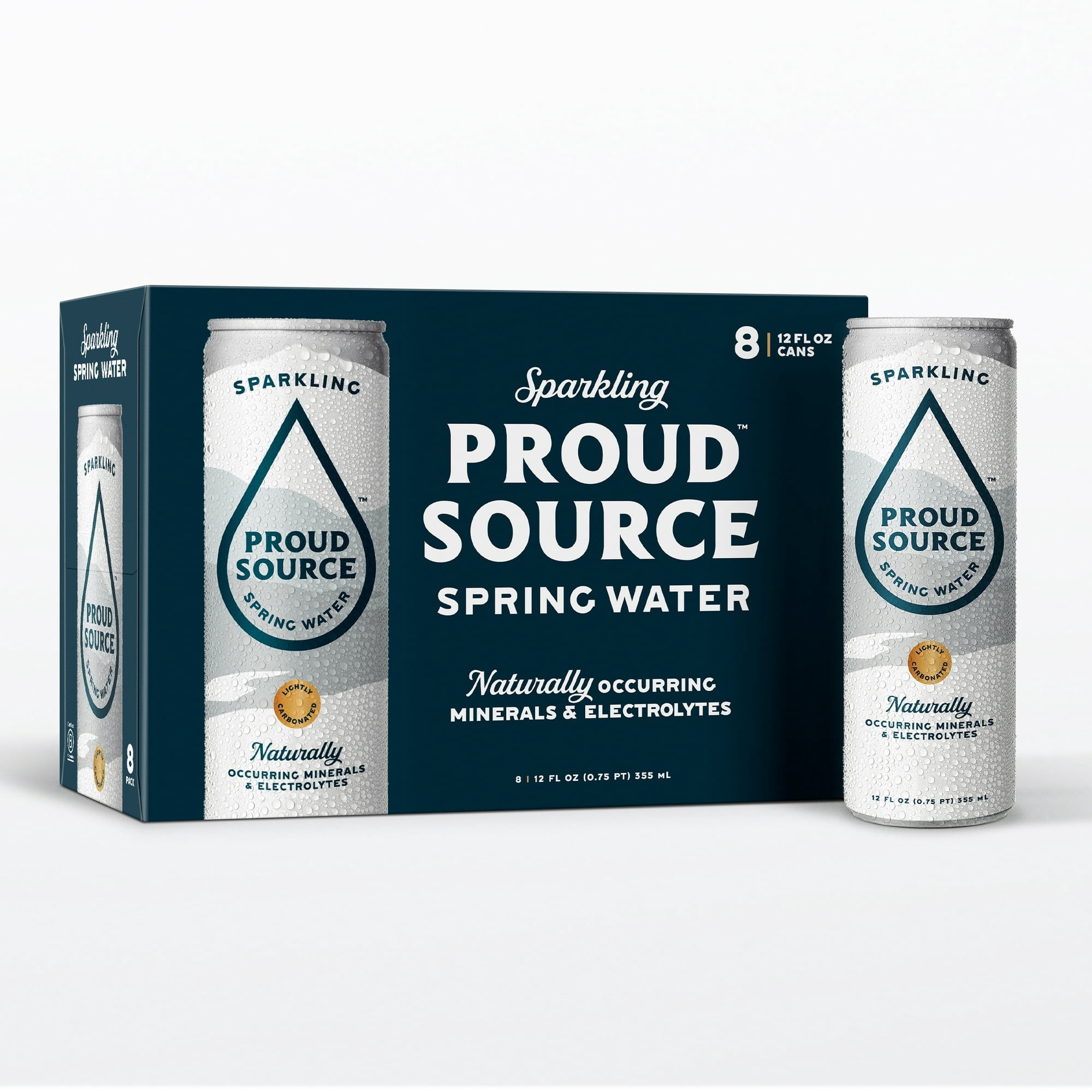 (Pack Of 3) Proud Source Water Spring Sparkling 8 Pack 128 Fo