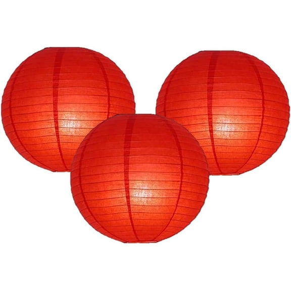 Pack Of 3 Round Paper Lanterns Lamp Wedding Birthday Party Decoration