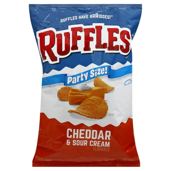 Pack Of 3 Ruffles Cheddar Sour Cream Potato Chips Party Size, 12 oz (Package May Vary)