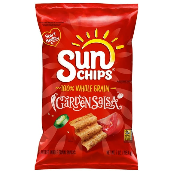 Pack Of 3 SUNCHIPS 100% Whole Grain Garden Salsa Chips, 7 oz (Package May Vary)