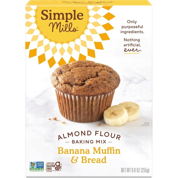 Pack Of 3 Simple Mills Almond Flour Banana Muffin & Bread Baking Mix, 9 oz (Package May Vary)