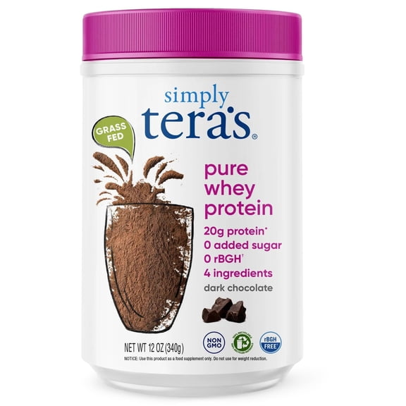 (Pack Of 3) Simply Teras Protein Whey Dark Chocolate RBGH Free 12 Oz