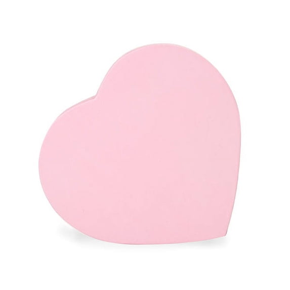 Pack Of 3, Small Solid Pretty Pink Matte Heart Candy Gourmet Boxes W/Ribbon Slits 6.75 x 6-1/8 x 1.25"
