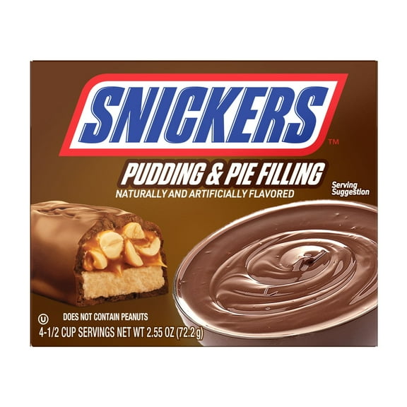 Pack Of 3 Snickers Instant Pudding & Pie Filling, 2.55 oz (Package May Vary)