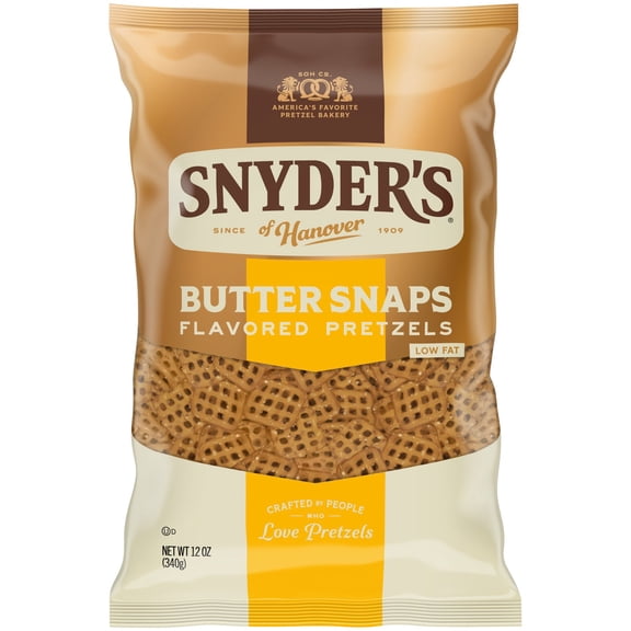 Pack Of 3 Snyder's of Hanover Butter Snaps Pretzels, 12 oz (Package May Vary)