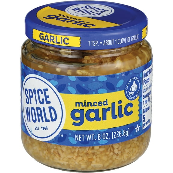 Pack Of 3 Spice World Minced Garlic, 8.00 oz (Package May Vary)