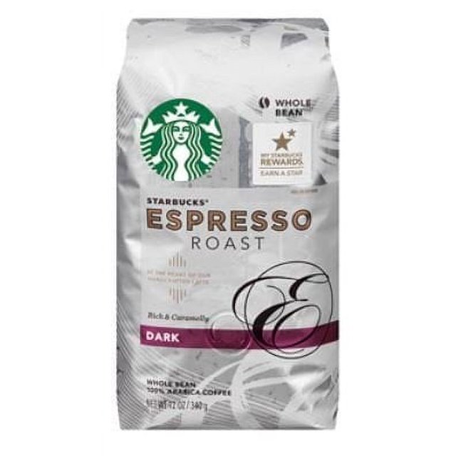 (Pack Of 3)Starbucks Dark Espresso Roast Whole Bean Coffee, 12 Oz Each