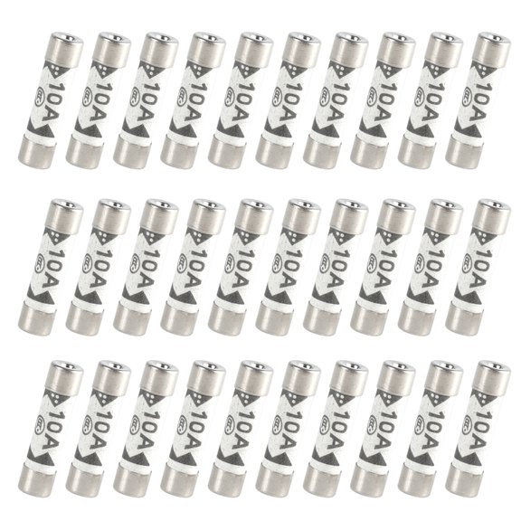Pack Of 30 High Sensitivity 10AMP Fuses Fused Outlet Fuses Extension Leads Fuses set Suitable for UK Plugs & Fused Outl