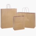 thumbnail image 1 of Pack Of 300, Assortment Natural Brown Kraft Paper Bag W/ Edge Tops & Sturdy Paper Twisted Handles 150 Cub, 100 Vogue & 50 Queen, 1 of 1