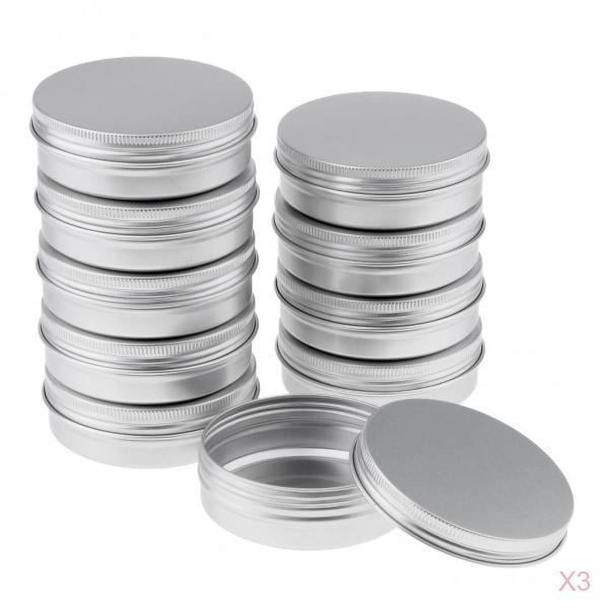Pack Of 30pcs 3.5 Metal Round Lip Tin Cans, Cosmetic Screw Lid ...