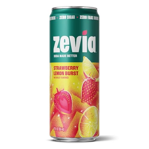 (Pack Of 36) Zevia Soda Sleek Strawberry Lemon Burst 12 Fo