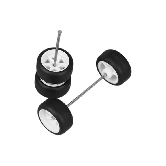 Pack Of 4 1/64 Scale Remote Control Car Wheels With Axles For Diecast Model Truck Upgrades