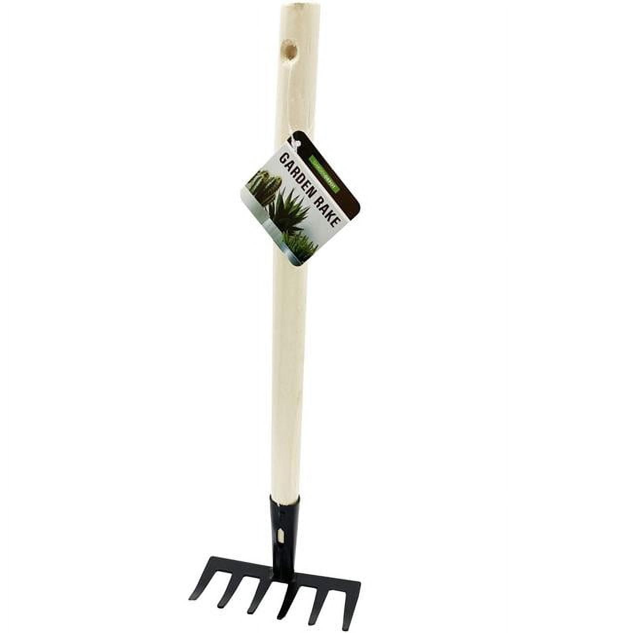 Kole Imports GH926 15.5 in. Hand Garden Rake with Wood Handle - Pack of ...