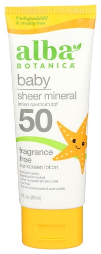 (Pack Of 4) Alba Botanica Sunscreen Spf45 Mineral Baby 3 Oz