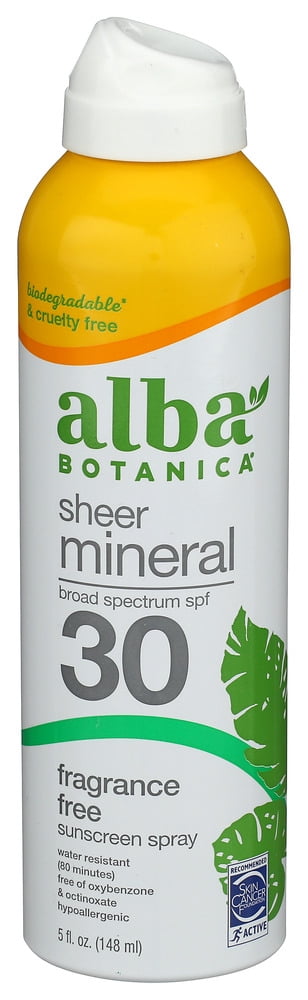 (Pack Of 4) Alba Botanica Sunscreen Sunscreen Spray SPF30 5 Oz