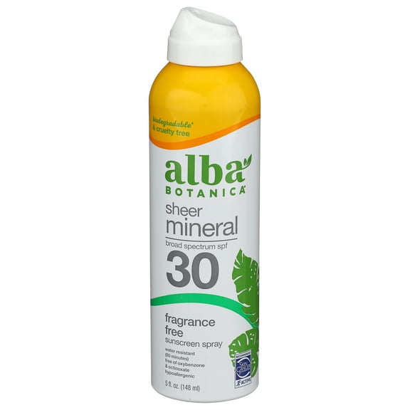 (Pack Of 4) Alba Botanica Sunscreen Sunscreen Spray SPF30 5 Oz