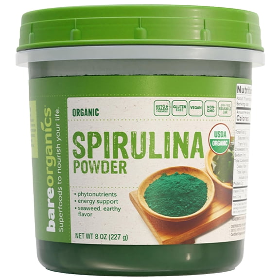 (Pack Of 4) BareOrganics Spirulina Powder 8 Oz