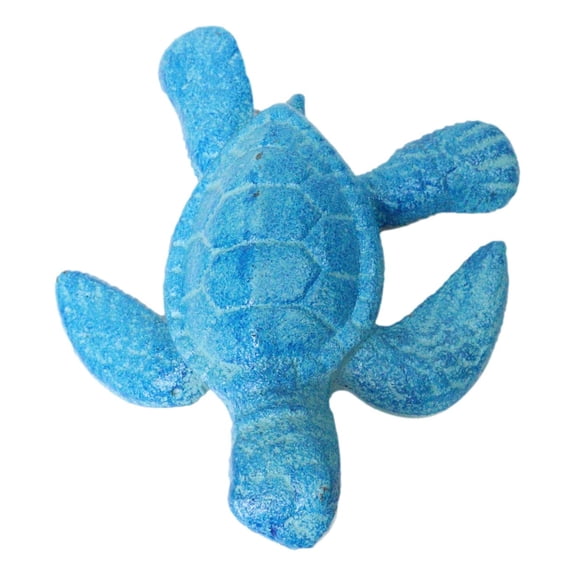 Pack Of 4 Blue Patina Cast Iron Sea Turtle Tortoise Hatchling 4"L Figurines