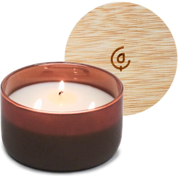 (Pack Of 4) Calyan Wax Co. Candle Soy 3-Wick Mahogany Cashmere 7 Oz