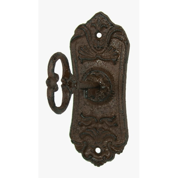 Pack Of 4 Cast Iron Rustic Distressed Fleur De Lis French Scroll Key Wall Hooks