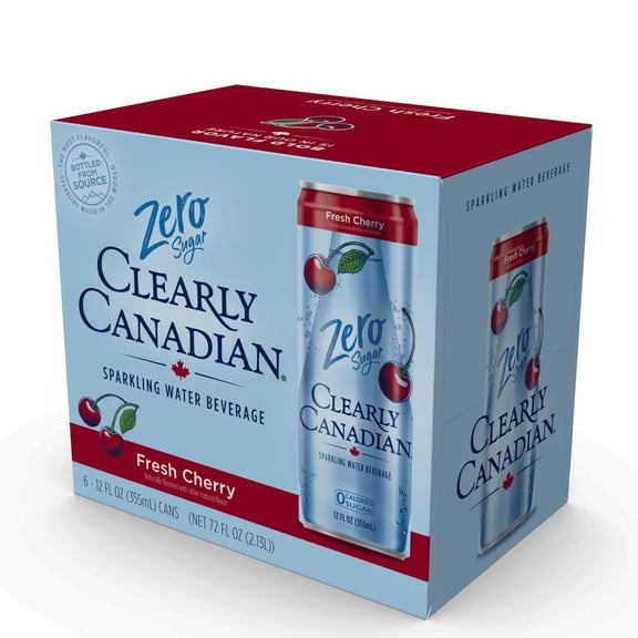 (Pack Of 4) Clearly Canadian Water Zero Sugar Fresh Cherry 72 Fl Oz