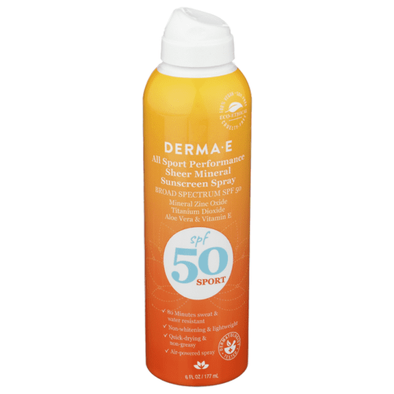 (Pack Of 4) Derma E Sunscreen Sheer Mineral All Sport Spf 50 6 Oz