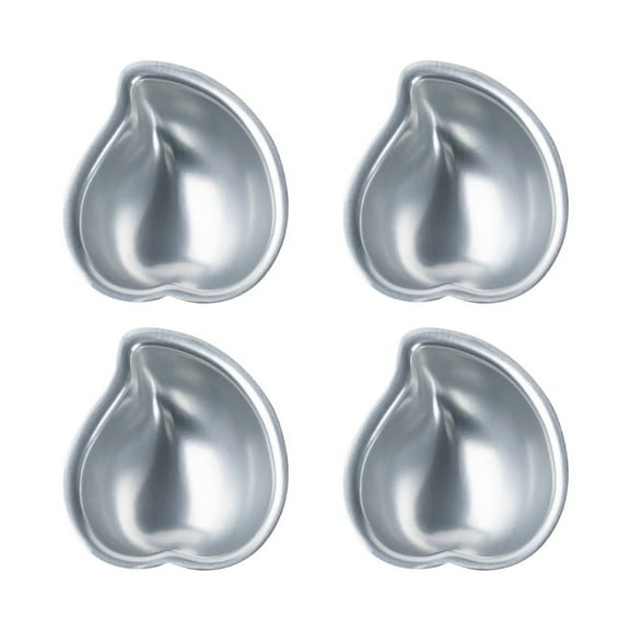 Pack Of 4 Elegant Mochi Molds Peach And Mango Shape Aluminum Alloy Baking Tools For DIY Desserts Ice Cream Chocolate