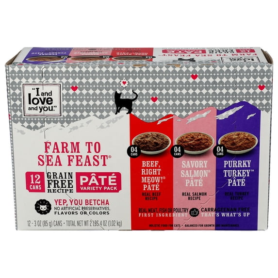(Pack Of 4) I&LOVE&YOU Cat Food Farm To Sea Feast 36 Oz