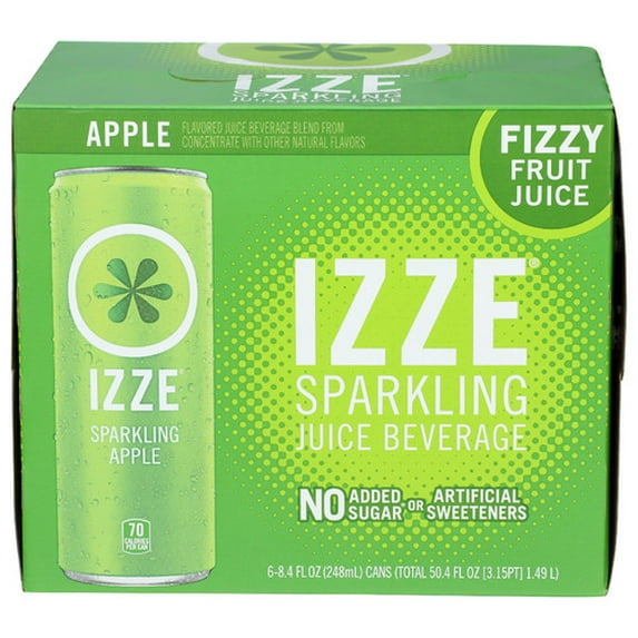 (Pack Of 4) Izze Beverage Juice Sparkling Apple 6 Pack 50.4 Fo