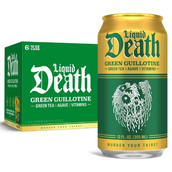 (Pack Of 4) Liquid Death Tea Ready To Drink Green Guillotine 6 Pack 72 Fo (24 Cans)