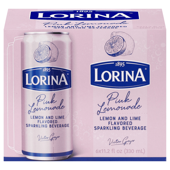 (Pack Of 4) Lorina Beverage Sparkling Pink Lemonade Can 67.2 Fo