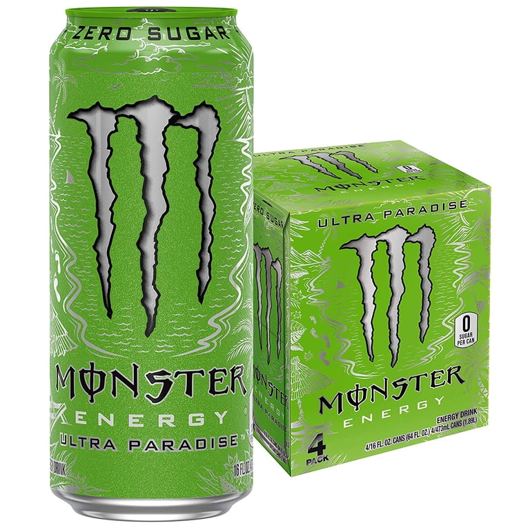 Pack Of 4) Monster Energy Drink, Ultra Paradise, 16 Fl Oz