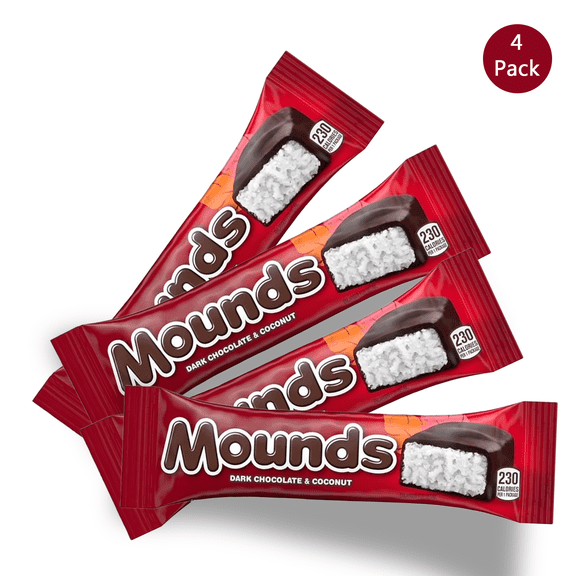 Pack Of 4 Mounds Dark Chocolate and Coconut Candy Bar | 1.75 OZ Per Bar | GOLDENROW