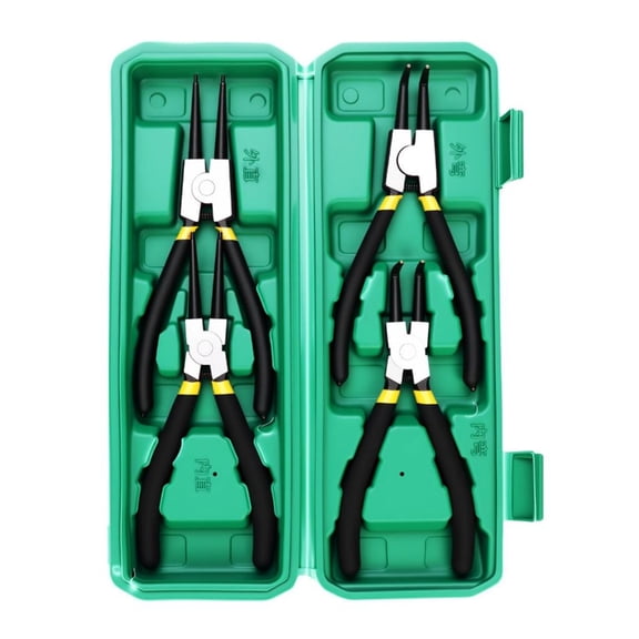 Pack Of 4 Multifunctional Snap Rings Pliers Internal External Circlip Pliers Hardness Rust Resistance Straight/Bent Jaw