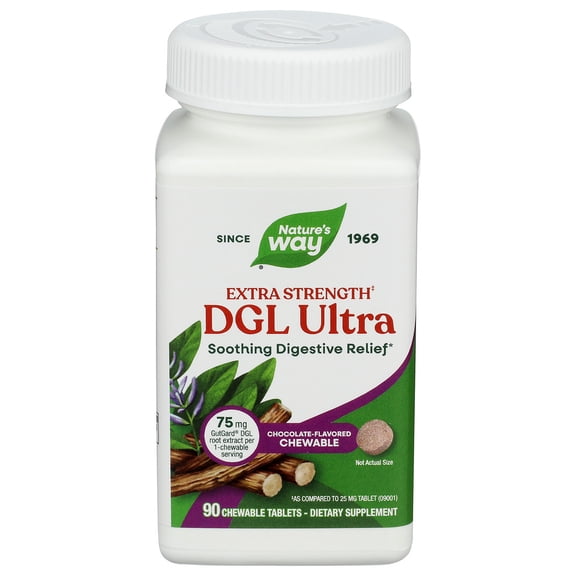 (Pack Of 4) Natures Way DGL Ultra Chocolate flavored 90 Tablets