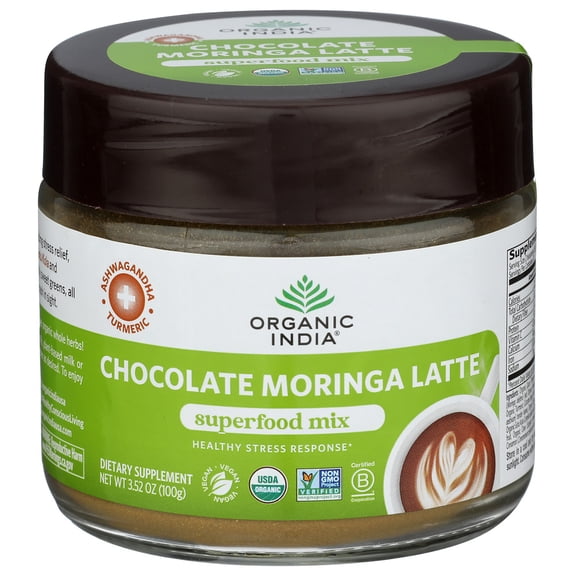 (Pack Of 4) Organic India Moringa Chocolate Latte 3.5 Oz