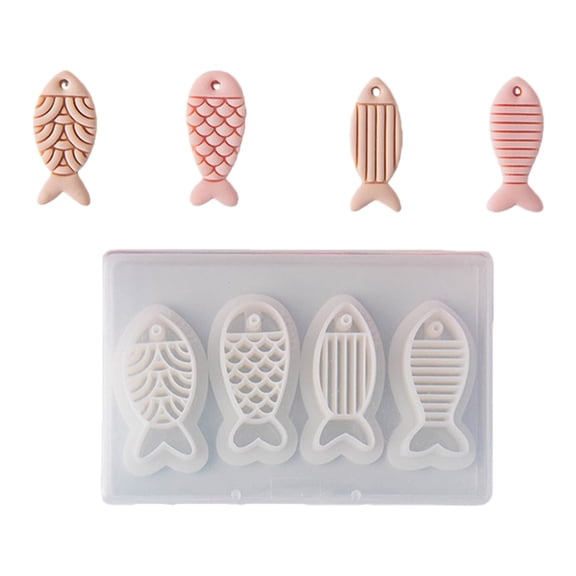 Pack Of 4 Plastic Fish Earring Molds For Polymers Clay Jewelry Crafting Kid Friendly Handmade Accessories