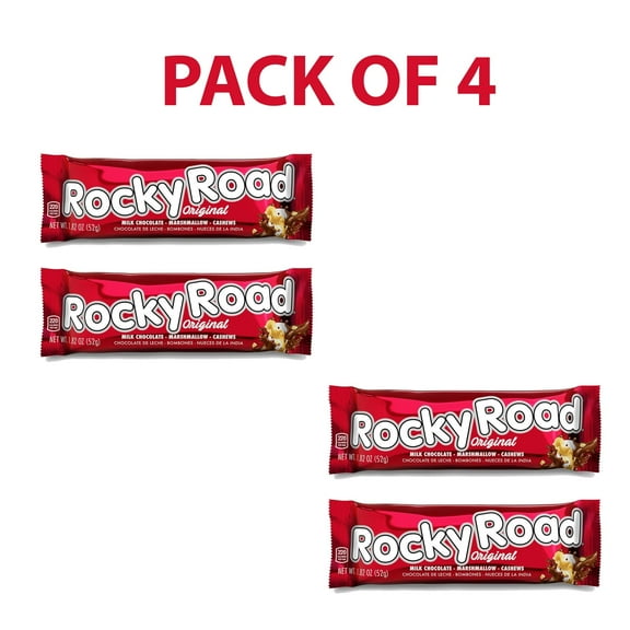 Pack Of 4 Rocky Road Original Milk Chocolate Marshmallow Cashews | 1.8 OZ Per Bar | GOLDENROW