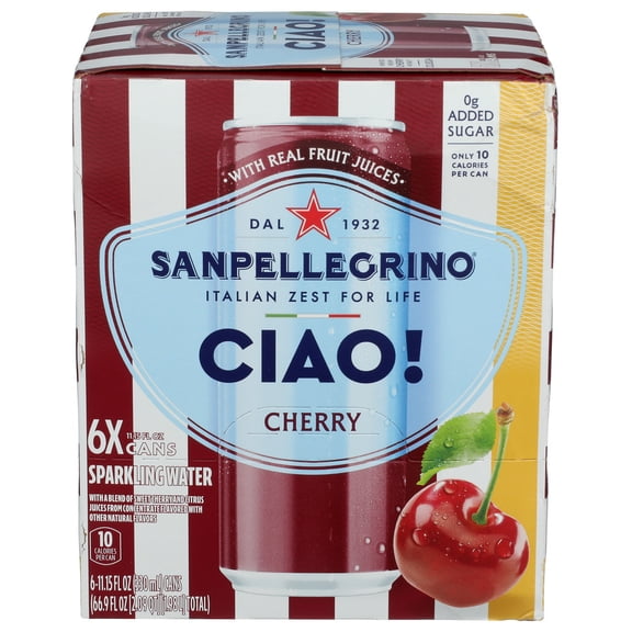 (Pack Of 4) San Pellegrino Water Sparkling Ciao Cherry 66.9 Fo