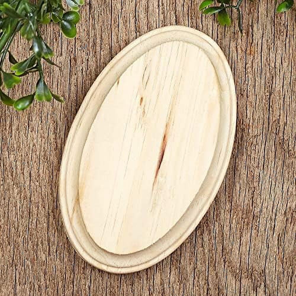 Pack Of 4 Unfinished Wood Beveled Edge Oval Plaques From Blank Wooden